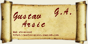 Gustav Arsić vizit kartica